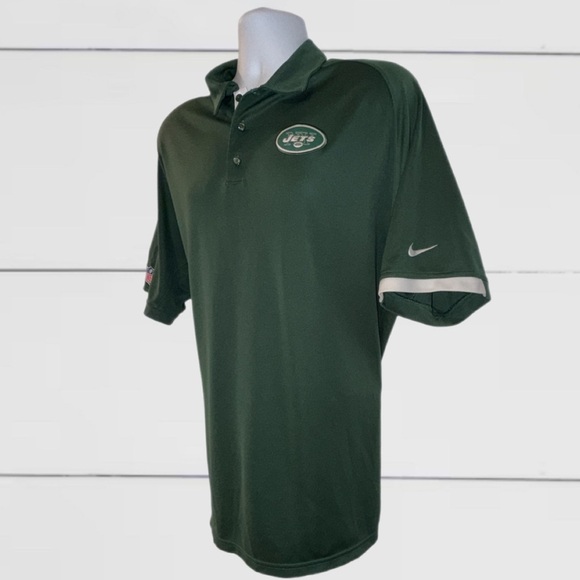 New York Jets Polo Shirt Men’s Green White Men’s Size-XL - Picture 3 of 14
